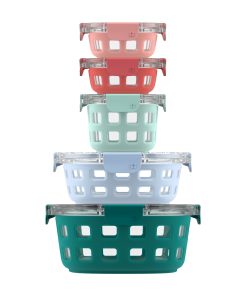 Ello Duraglass? Round Meal Prep Containers. Set of 5